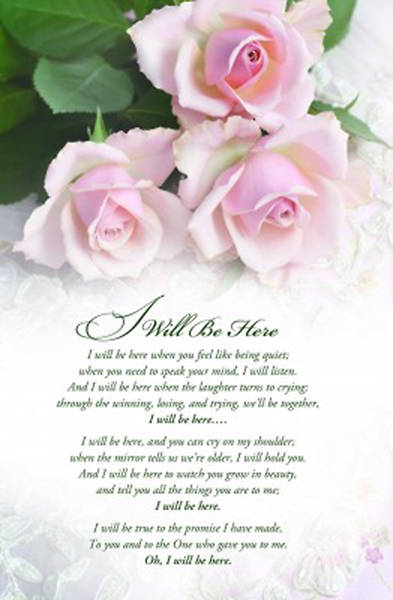 Picture of I Will Be Here Wedding Bulletin, Regular Size, Pack of 100