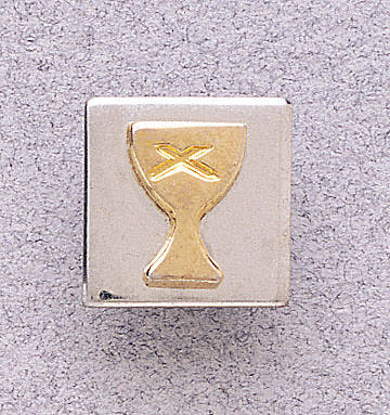 Picture of Tie Tac Gold Chalice on Silver Square (Disciples of Christ)