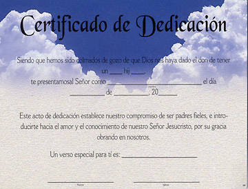Picture of Certificado de Dedicacion (Nubes)