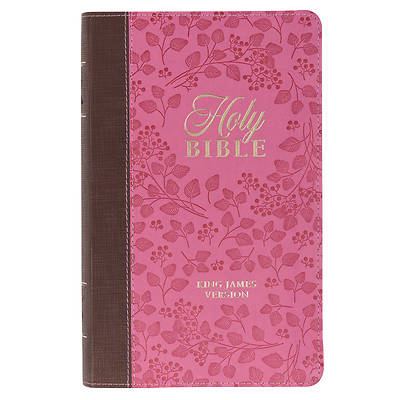 Picture of KJV Giant Print Bible Two-Tone Brown/Pink Faux Leather