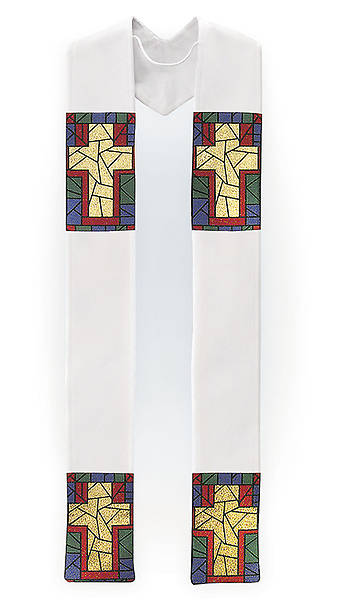 Picture of OVERLAY STOLE WITH STAIN GLASS DESIGN