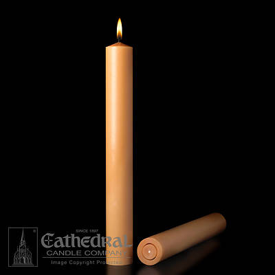 Picture of 51% Beeswax Altar Candles Cathedral 12 x 1 1/2 Pack of 6 All-Purpose End