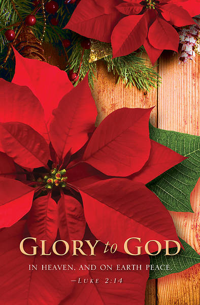 Picture of Glory To God Poinsettia Christmas Bulletin (Pkg of 50)