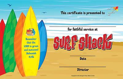 Picture of Vacation Bible School (VBS) 2016 Surf Shack Leader Recognition Certificates (Pkg of 10)