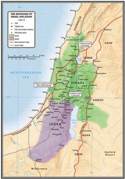 Picture of The Kingdoms of Israel and Judah Map