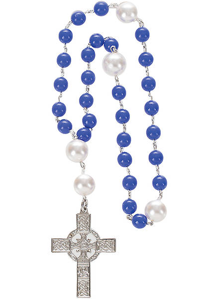 Picture of Anglican Prayer Beads with Two-sided Silver-Plated Celtic Cross