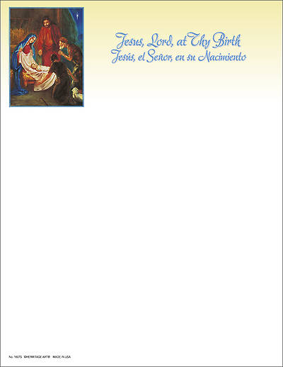 Picture of Christmas Traditional Nativity Letterhead Bilingual (Package of 100)