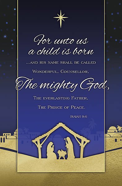 Picture of Christmas Bulletin Isaiah 9:6 "The Mighty God" - Regular Size (Pack of 100)