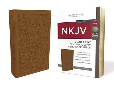 Picture of NKJV, Reference Bible, Center-Column Giant Print, Imitation Leather, Tan, Red Letter Edition, Comfort Print