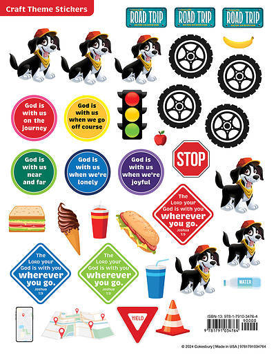 Picture of Vacation Bible School (VBS) 2025 Road Trip Craft Theme Stickers (Pkg of 12)