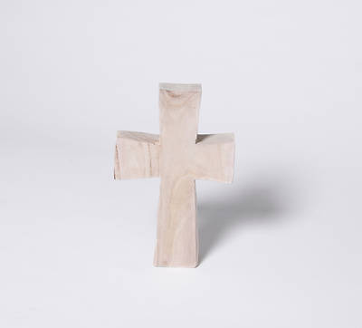 Picture of Paulownia Wood Standing Cross - Medium - Natural Finish