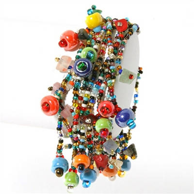 Picture of Guatemala Colorful Bead Bracelet - Adjustable  Multi-colors