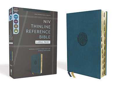 Picture of Niv, Thinline Reference Bible, Large Print, Leathersoft, Teal, Red Letter, Thumb Indexed, Comfort Print