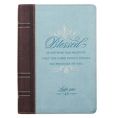 Picture of Journal Lux-Leather W/ Zipper Blessed Luke 1