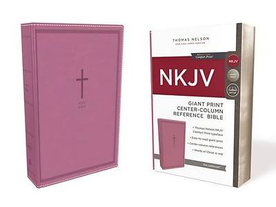 Picture of NKJV, Reference Bible, Center-Column Giant Print, Imitation Leather, Pink, Red Letter Edition, Comfort Print