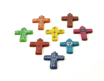 Picture of Kenya Soapstone Pocket Crosses - Various Colors