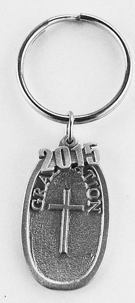 Picture of 2015 Graduation Pewter Oval Key Chain