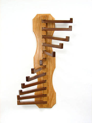 Picture of Vertical Mahogany and Solid Oak Wall Stole Rack