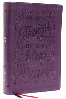 Picture of Nkjv, Giant Print Center-Column Reference Bible, Verse Art Cover Collection, Leathersoft, Purple, Thumb Indexed, Red Letter, Comfort Print