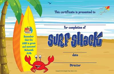 Picture of Vacation Bible School (VBS) 2016 Surf Shack Student Certificates (Pkg of 50)