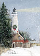 Picture of Christmas Boxed Card- The Lighthouse (Box Of 16)