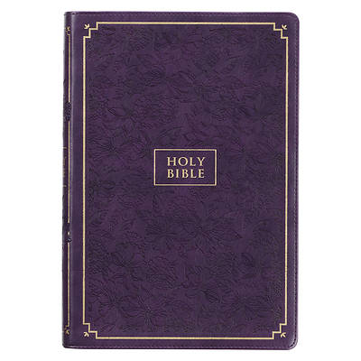 Picture of KJV Giant Print Full-Size Bible Purple Floral Faux Leather