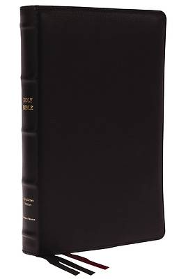 Picture of Kjv, Thinline Bible, Large Print, Premium Goatskin Leather, Black, Premier Collection, Red Letter, Thumb Indexed, Comfort Print