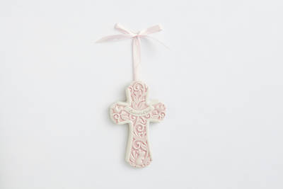 Picture of Baptized in Christ Wall Cross, Pink
