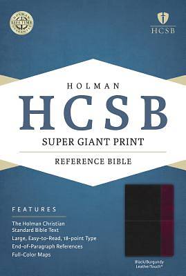 Picture of HCSB Super Giant Print Reference Bible, Black/Burgundy Leathertouch