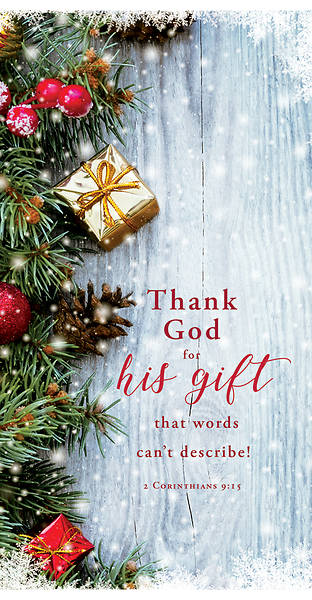 Picture of Christmas Thank God for His Gift 2 Corinthians 9:15 Offering Envelope