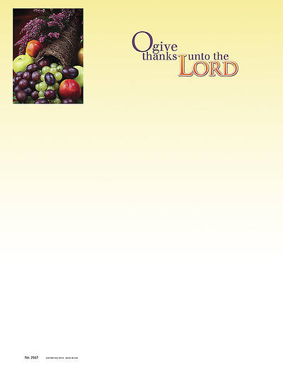 Picture of O Give Thanks Unto the Lord - Thanksgiving Letterhead Package of 100