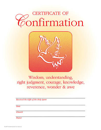 Picture of Certificate of Confirmation Pack of 25