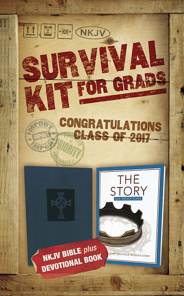 Picture of NKJV, 2017 Survival Kit for Grads, Boys' Edition, Blue, Red Letter Edition