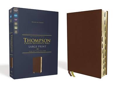 Picture of Niv, Thompson Chain-Reference Bible, Large Print, Genuine Leather, Cowhide, Brown, Thumb Indexed, Red Letter, Comfort Print