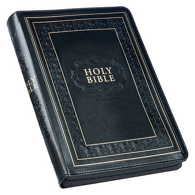 Picture of KJV Giant Print Full-Size Bible Black with Zipper Faux Leather