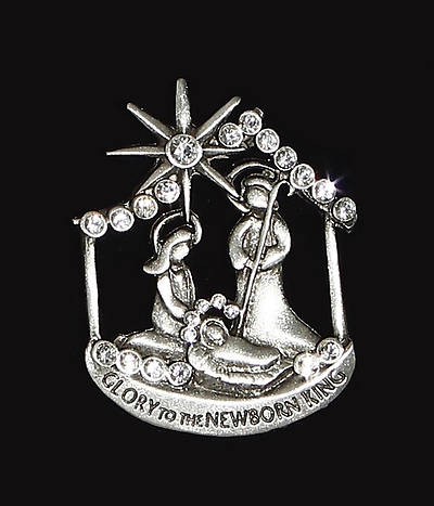 Picture of Crystal Pave Nativity Pin