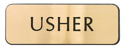 Picture of Contemporary Engraved Gold Usher Badge