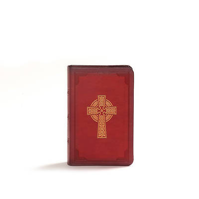 Picture of CSB Large Print Compact Reference Bible, Celtic Cross Burgundy Leathertouch