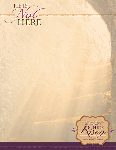 Picture of He Is Not Here Mark 16:6, KJV Easter Stationery