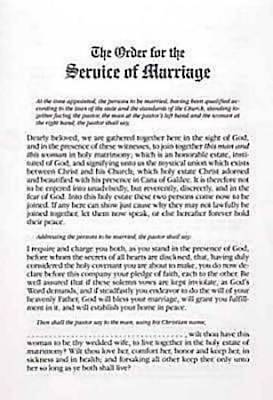 Picture of Traditional Marriage Service Bulletin Insert (Pkg of 6)