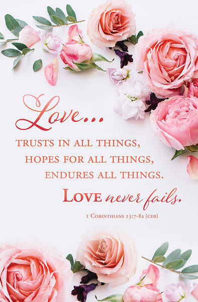 Picture of Love Trusts in all Things Wedding Bulletin Regular