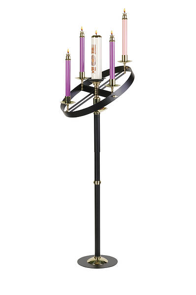 Picture of Black Steel and Brass Advent Wreath
