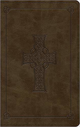 Picture of ESV Large Print Thinline Bible (Trutone, Olive, Celtic Cross Design)