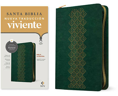 Picture of Biblia Ultrafina Ntv de Zíper, Con Filament (Sentipiel, Verde Esmeralda, Letra Roja)