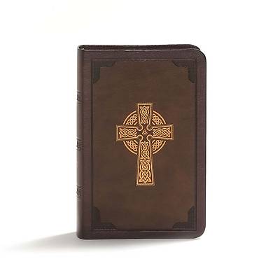 Picture of CSB Large Print Compact Reference Bible, Celtic Cross Brown Leathertouch