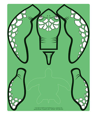 Picture of Vacation Bible School (VBS) 2020 Weekend Anchored Elem Turtle Templates pkg of 10 Sheets