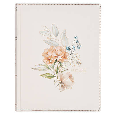 Picture of KJV Note-Taking Bible LP Faux Leather Hc White Floral