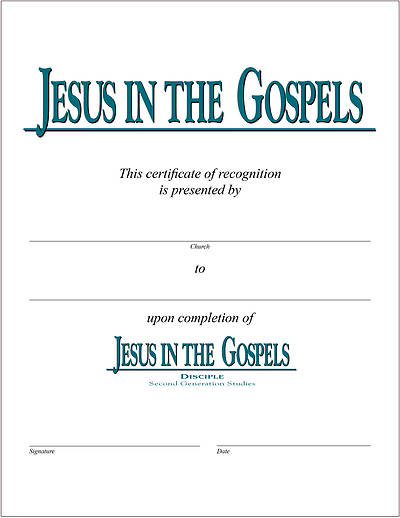 Picture of Jesus in the Gospels Certificate [PDF Download]