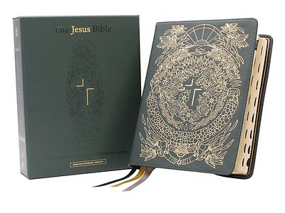 Picture of The Jesus Bible Artist Edition, Esv, Genuine Leather, Calfskin, Green, Limited Edition, Thumb Indexed