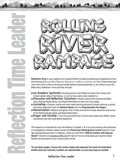 Picture of Vacation Bible School (VBS) 2018 Rolling River Rampage Reflection Time Leader